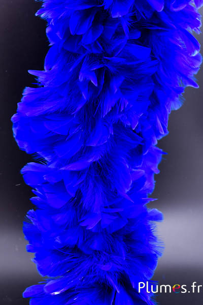 Boa en plumes de dinde - 1 m - bleu